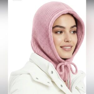 NWT Melifluos Hooded Scarf Beanie for Women Balaclava Scarves Hat, Pink